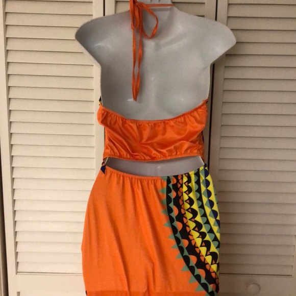 Orange strapless Sundress - Picture 5 of 6